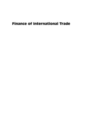cover image of Finance of International Trade